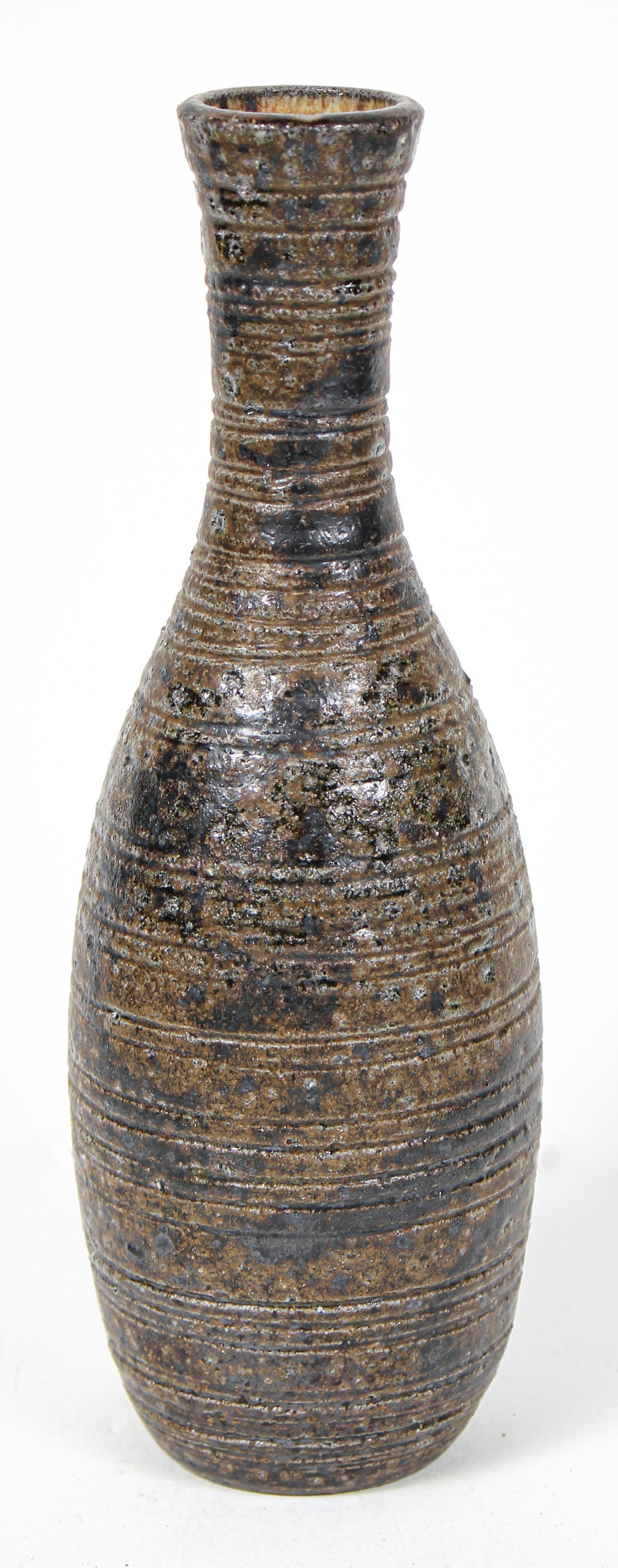 Narrow Brown &amp; Black Ceramic Vase &lt;br&gt;&lt;br&gt;#98334