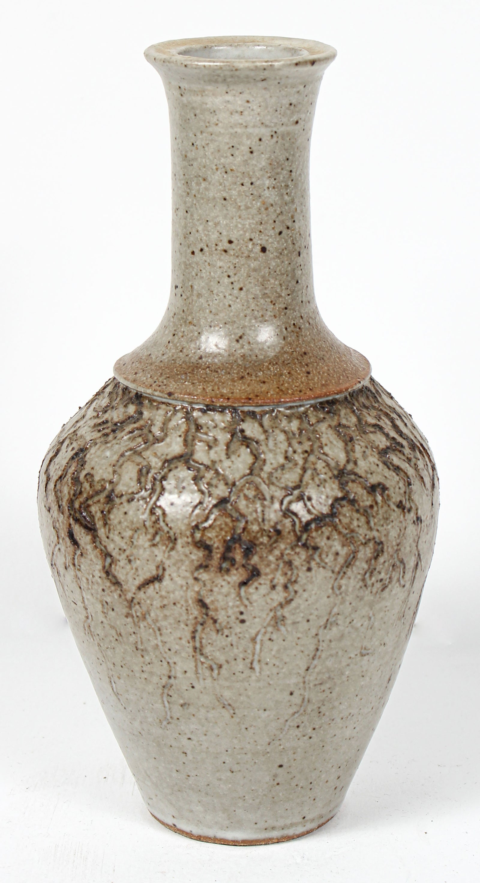 Cream Ceramic Vessel With Lightning Motif <br><br>#98354