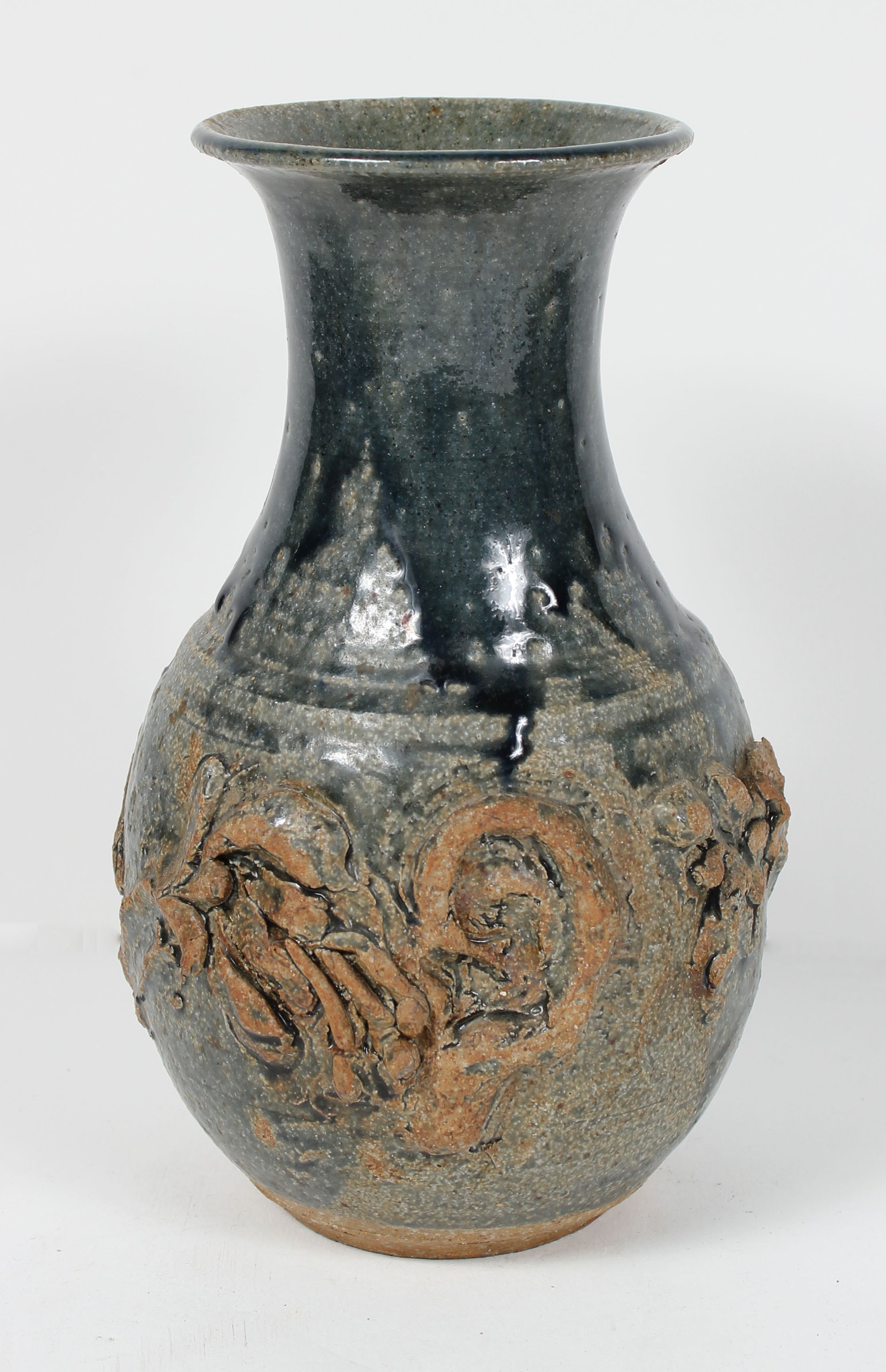 Stoneware Vase With Textured Exterior <br>20th Century <br><br>#98404