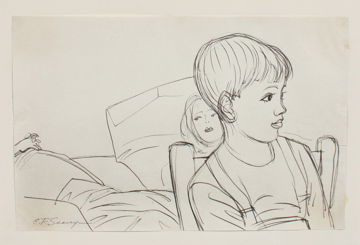 Young Boy in Chair &lt;br&gt;1930s-1940s Ink &lt;br&gt;&lt;br&gt;#0006