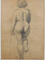 Figurative Study from Behind <br>1920-30s Charcoal <br><br>#9393
