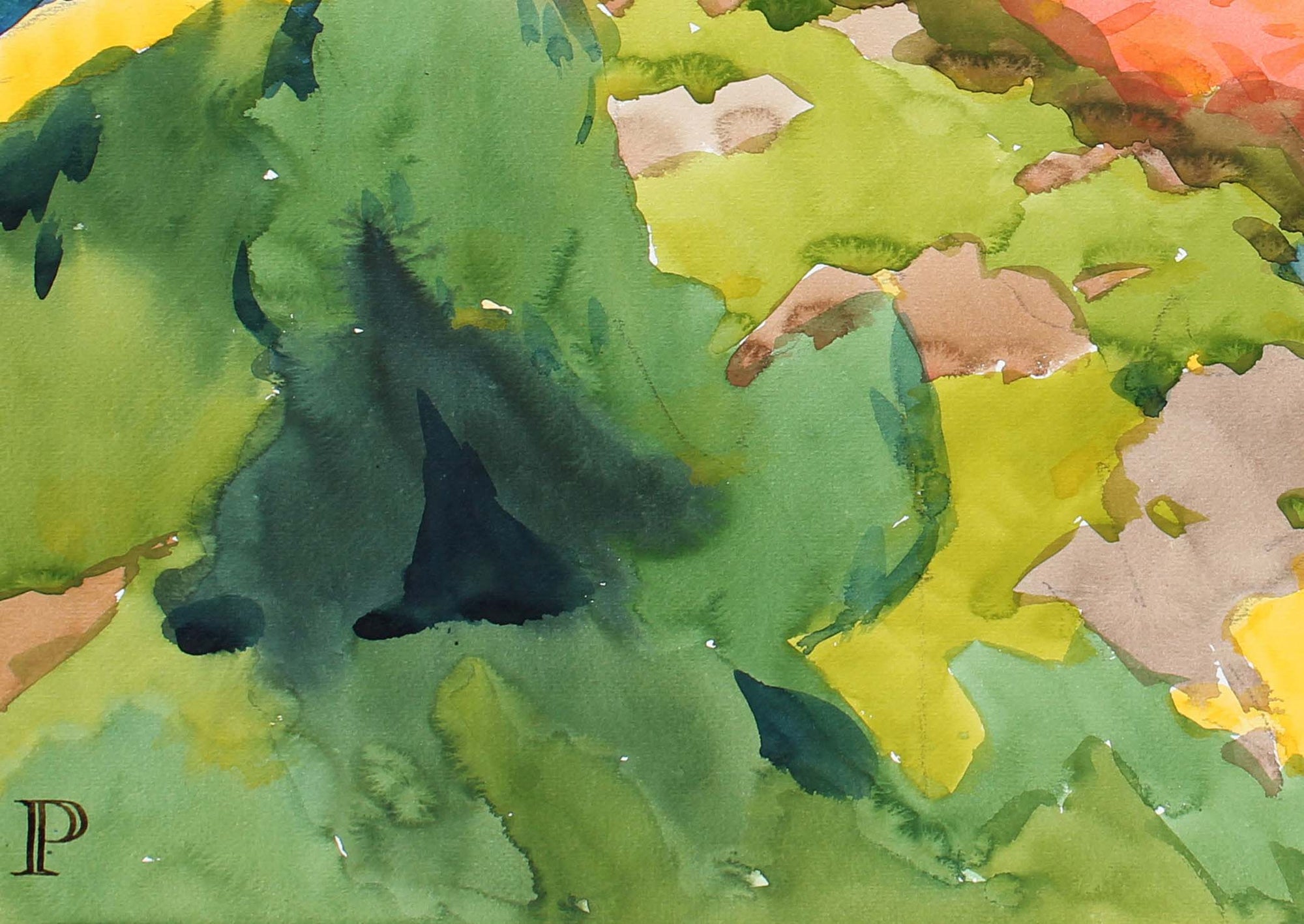 <i>The Lerins Islands</i> <br>20th Century Watercolor <br><br>#A3555