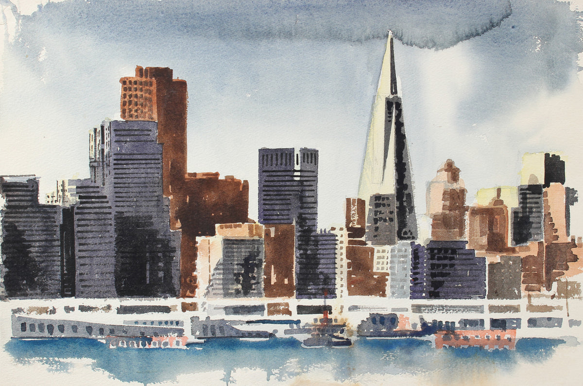Financial Dist. San Francisco Skyline&lt;br&gt;Late 20th Century Watercolor&lt;br&gt;&lt;br&gt;#A3808