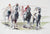 At the Races <br>Late 20th Century Watercolor <br><br>#A3870