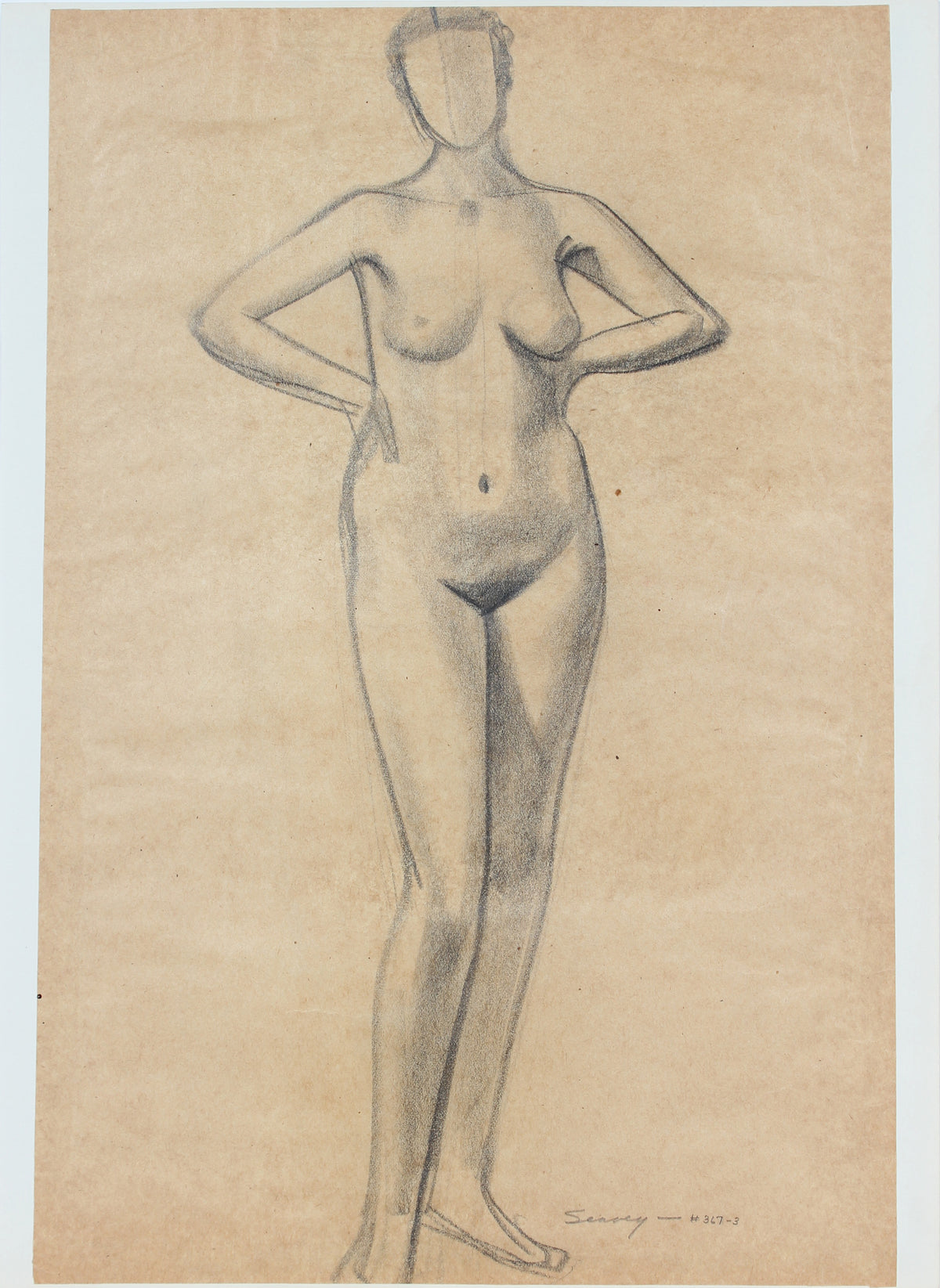 Figurative Study of a Female Nude &lt;br&gt;1920-30s Graphite &lt;br&gt;&lt;br&gt;#9395