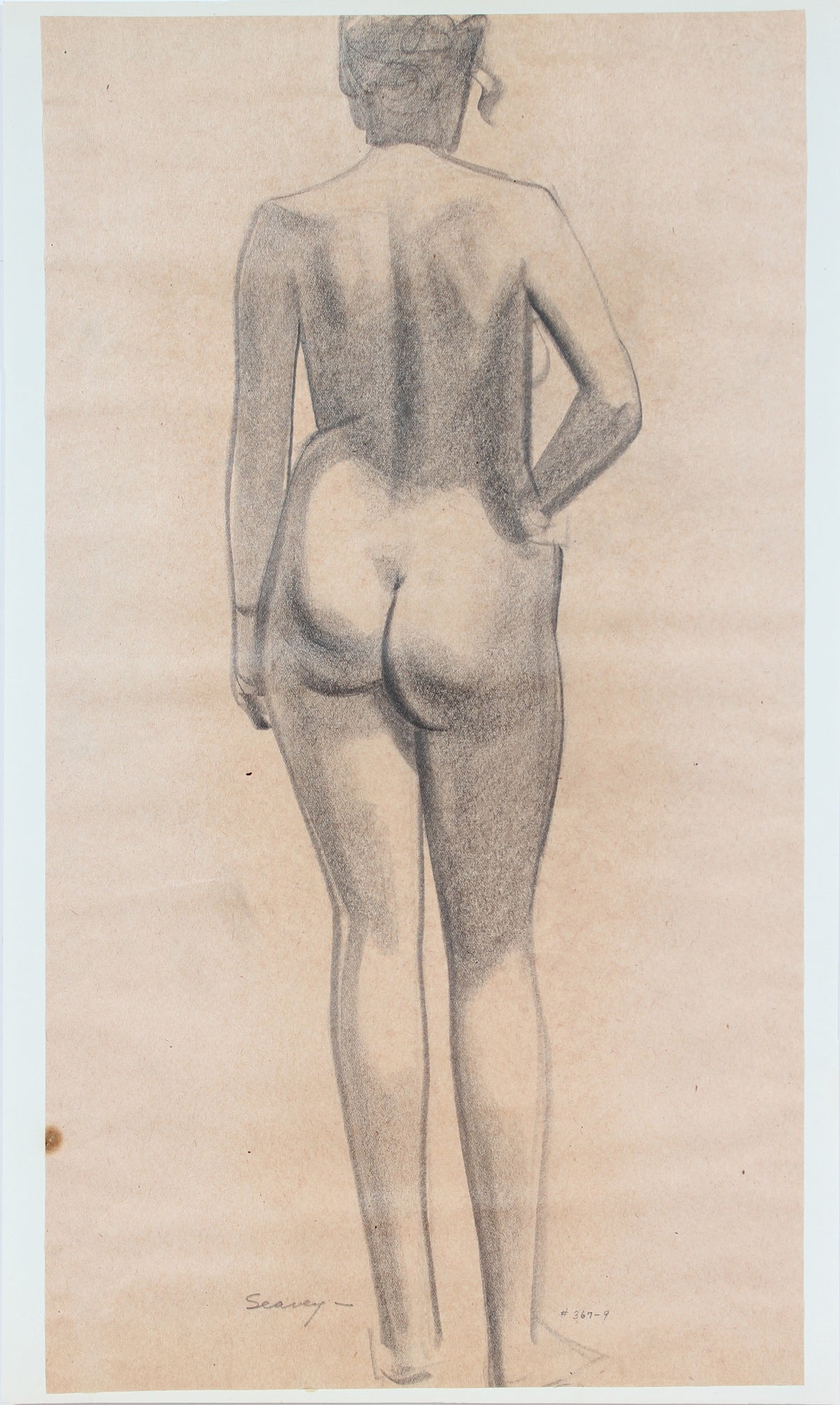 Meditation on a Female Nude from Behind &lt;br&gt;1920-30s Graphite &lt;br&gt;&lt;br&gt;#9400