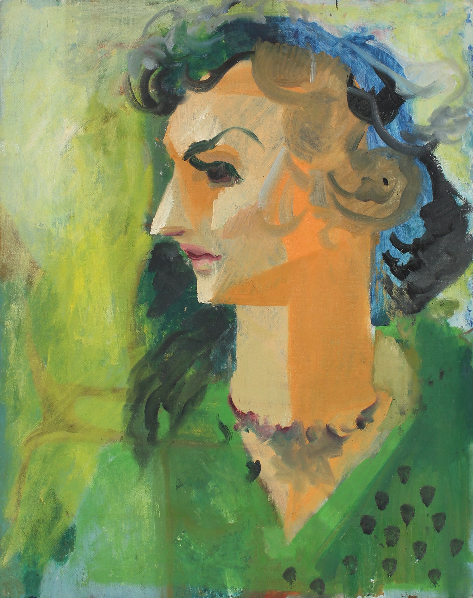 Striking Woman in Profile <br>20th Century Oil <br><br>#A4008