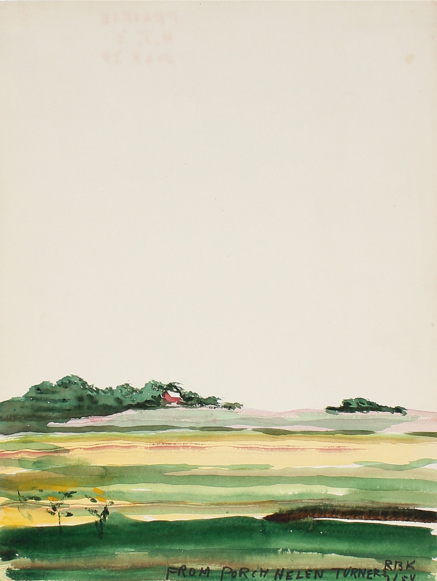 <i>From Helen Turner's Porch</i> <br>1954 Watercolor <br><br>#A4077