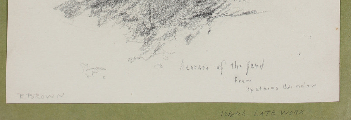 <I>A Corner of the Yard From Upstairs Window</I> <br>20th Century Graphite<br><br>#A4095