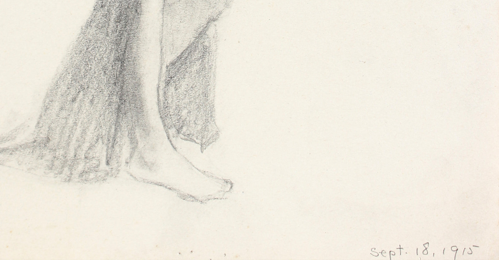 Draped Contrapposto Nude Study <br>1915 Graphite <br><br>#A4106