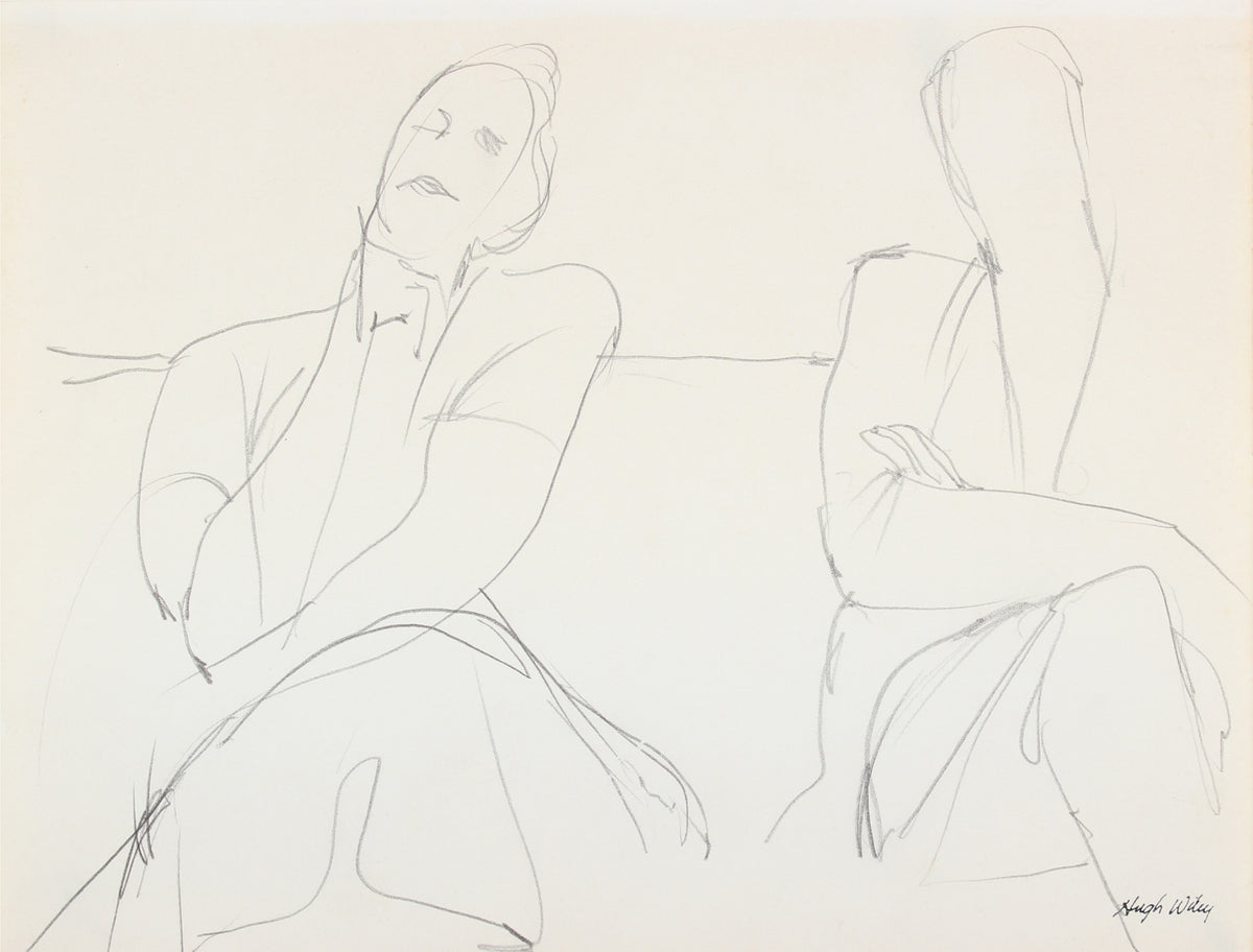 Abstracted Seated Figures &lt;br&gt; Late 1950&#39;s Graphite &lt;br&gt;&lt;br&gt;#A4263