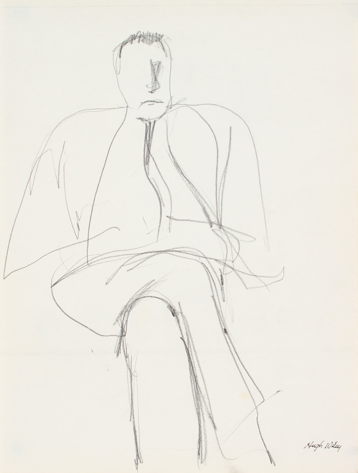 Seated Male - Sketch &lt;br&gt;Late 1950s Graphite&lt;br&gt;&lt;br&gt;#A4266