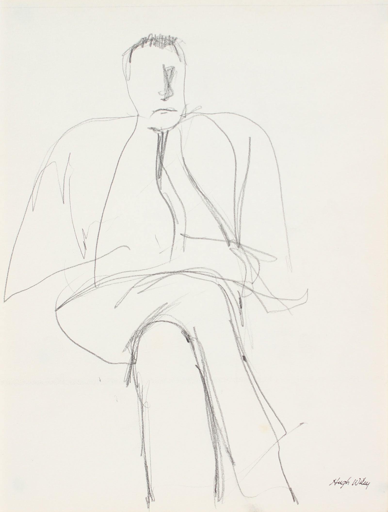 Seated Male - Sketch <br>Late 1950s Graphite<br><br>#A4266