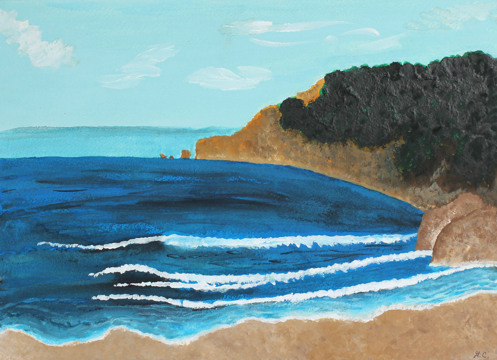 <i>Lost Coast</i> <br>2018 Watercolor & Gouache <br><br>#A4437