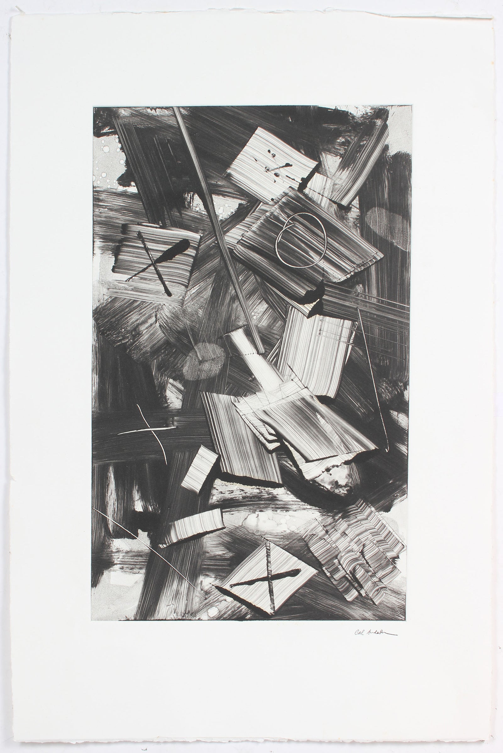 Brushstroke Geometry <br>1990-2000s Monotype <br><br>#A4446