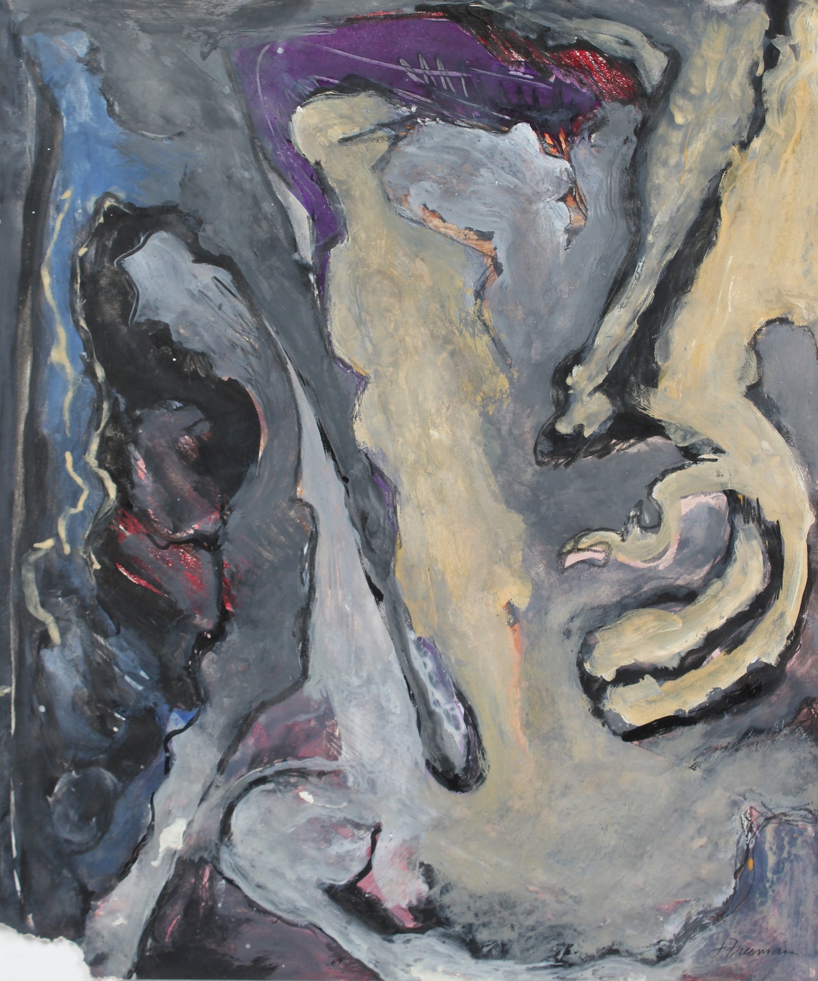 Abstract Neutral Study <br>20th Century Gouache, Pastel, and Charcoal<br><br>#A5014