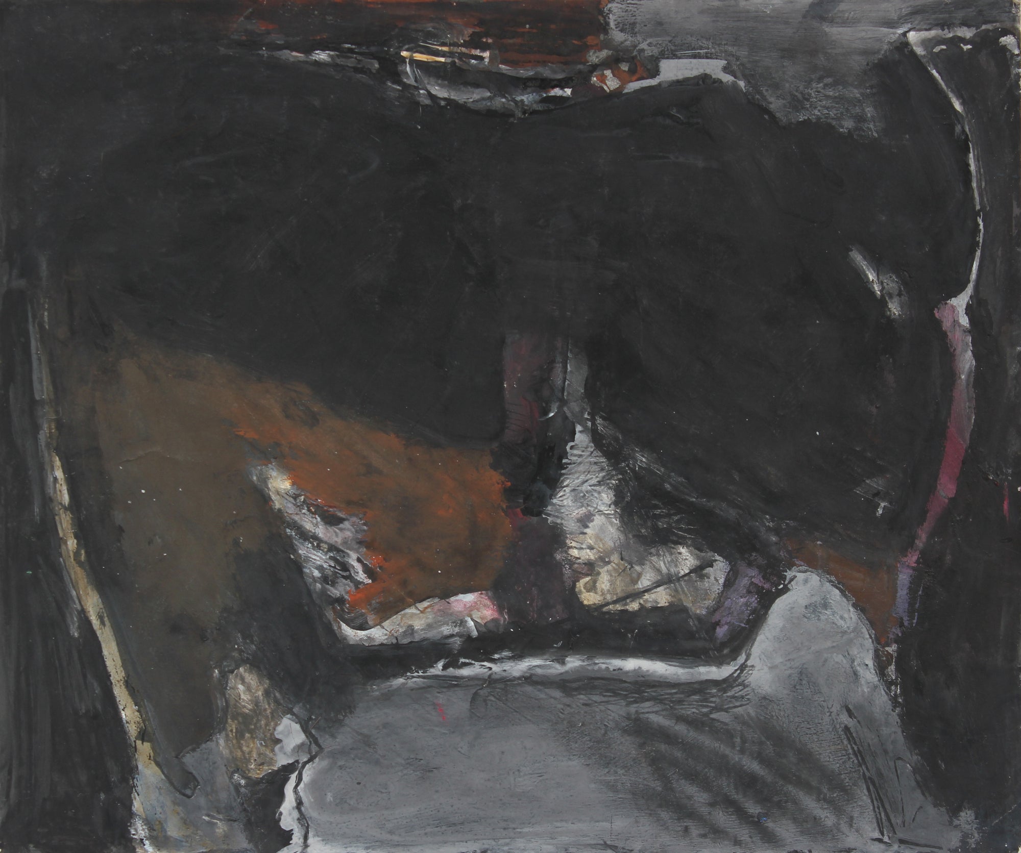 Dark Abstract <br>20th Century Gouache and Charcoal<br><br>#A5017