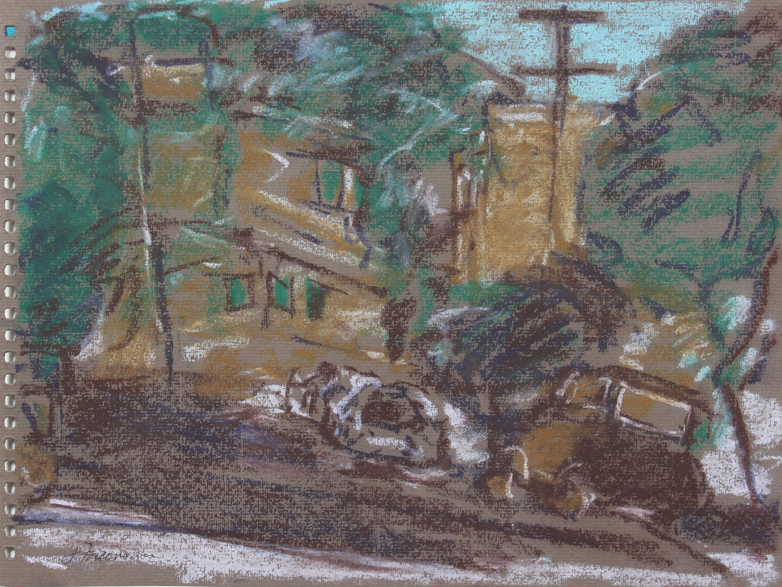 Abstracted Landscape <br>20th Century Pastel <br><br>#A5022