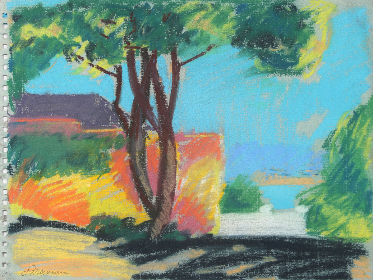 Tree Overlooking the Neighborhood&lt;br&gt;20th Century Pastel &lt;br&gt;&lt;br&gt;#A5023