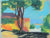 Tree Overlooking the Neighborhood<br>20th Century Pastel <br><br>#A5023