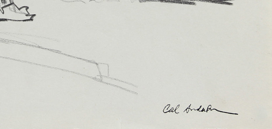 Abstracted Cityscape Sketch <br>20th Century Graphite <br><br>#A5407