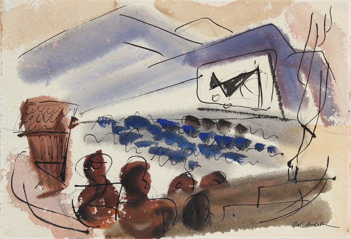 Theater Scene &lt;br&gt;1944 Watercolor&lt;br&gt;&lt;br&gt;#A5410