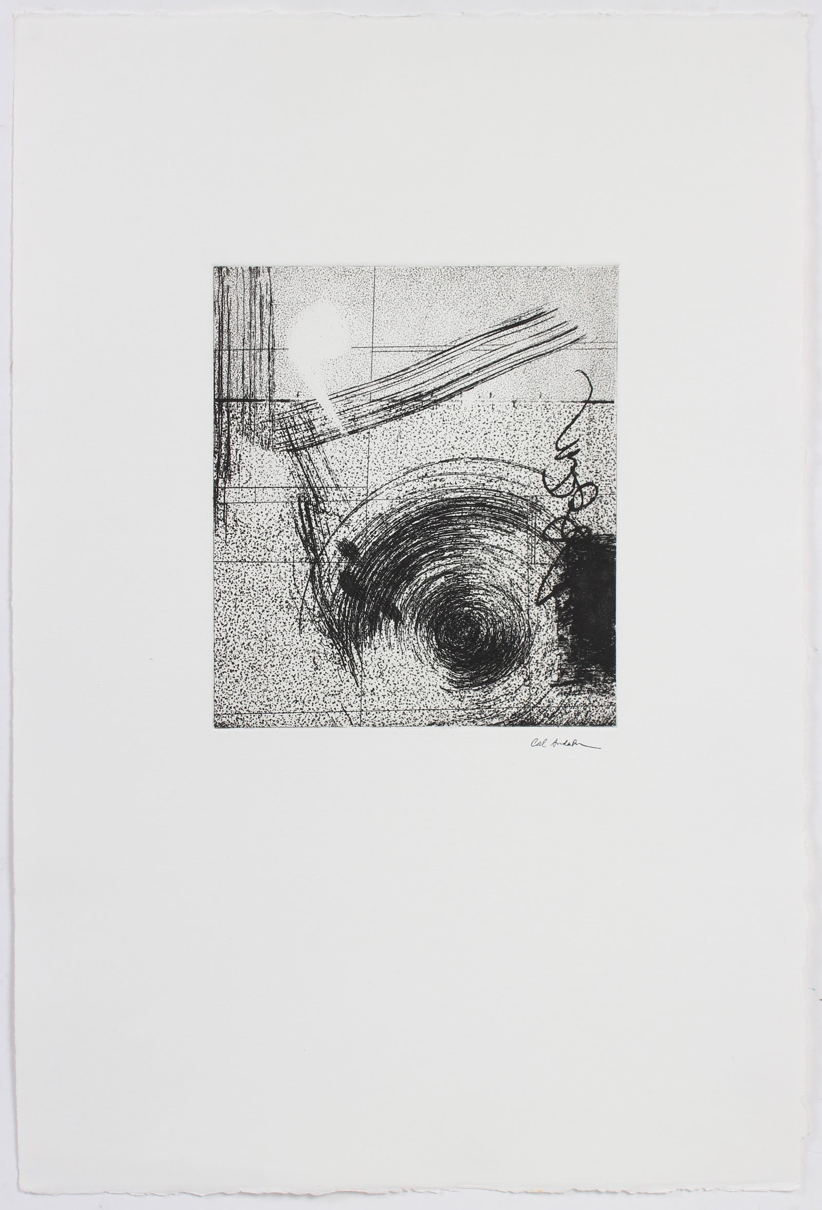 Monochromatic Modern Abstract <br>1990-2000s Etching <br><br>#A5423