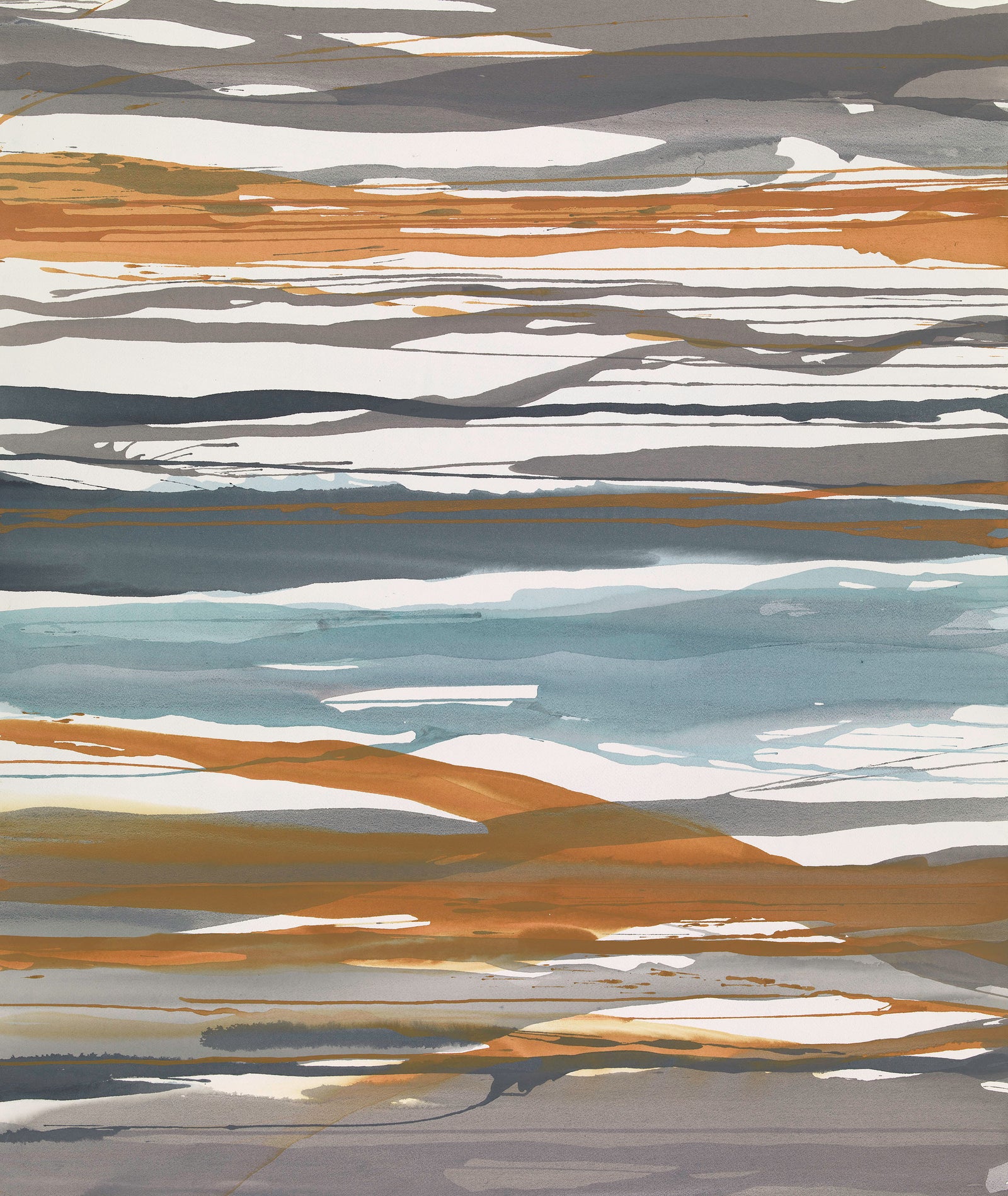 <i>In Between Color XX</i> <br>2016 Gouache Pour Painting <br><br>#A9100