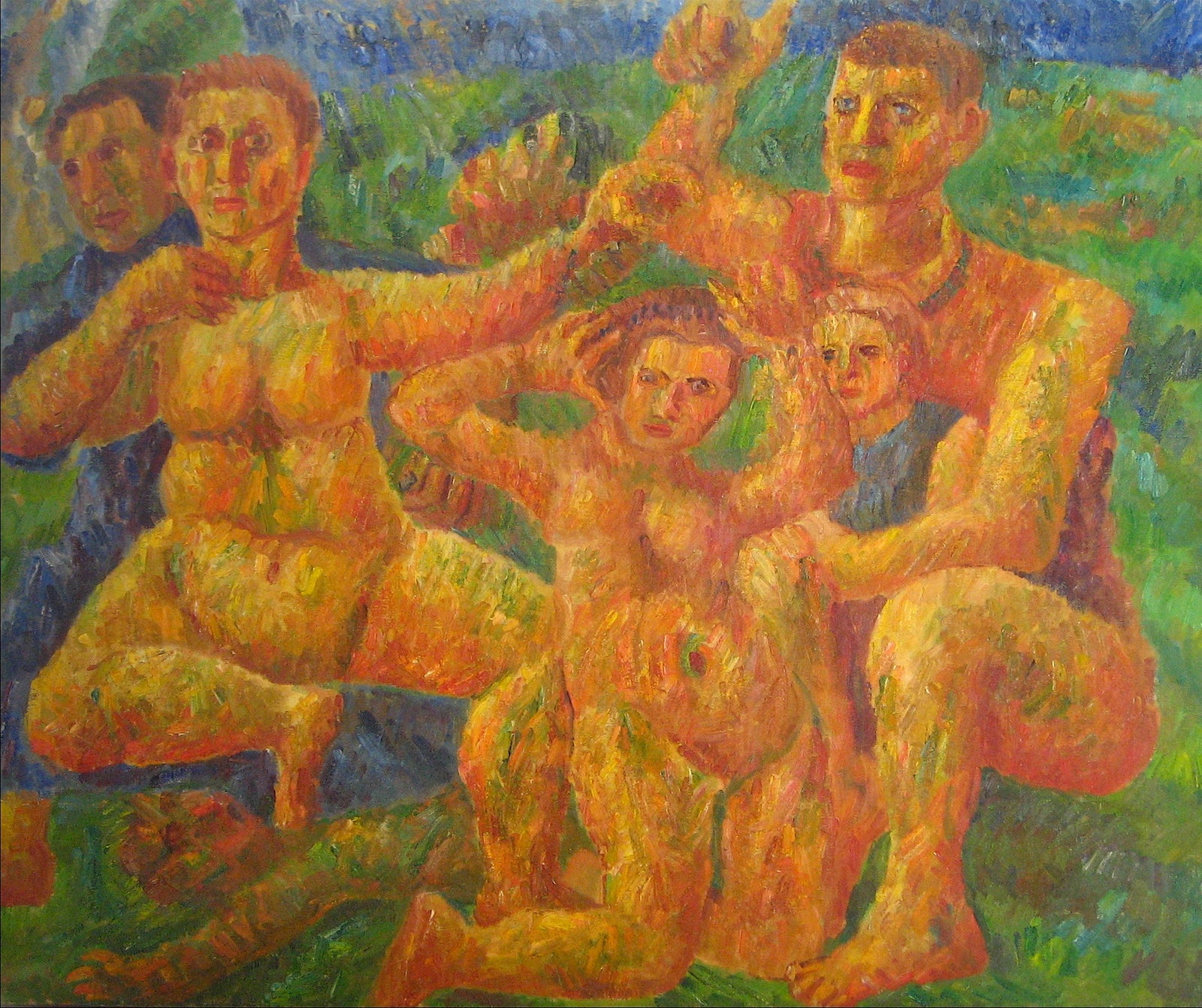 <i>After the Battle</i><br>1940 Expressionist Oil<br><br>#14009