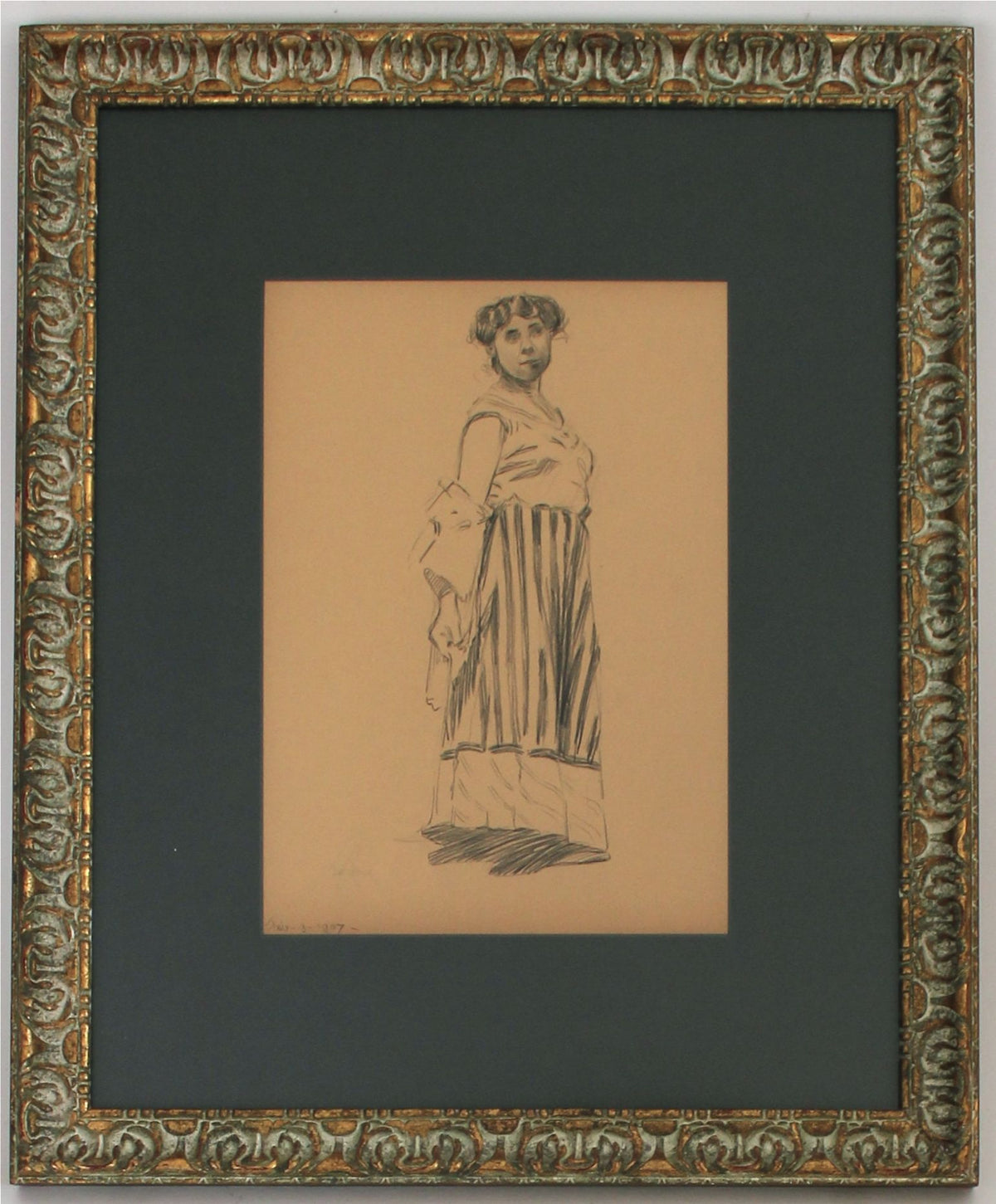 Study of a Parisian Woman&lt;br&gt;1906 Pastel Portrait&lt;br&gt;&lt;br&gt;#0134