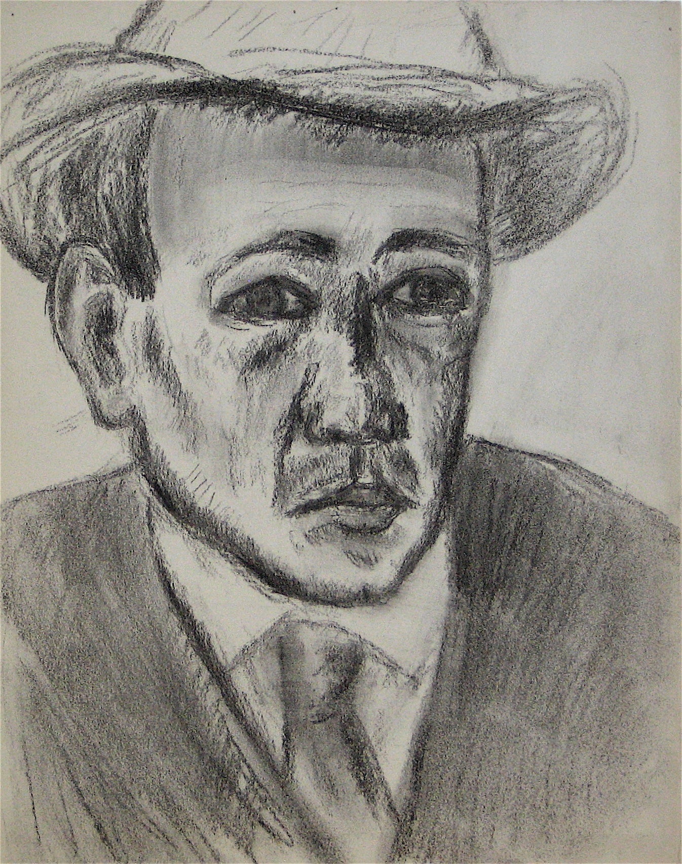 Self Portrait of the Artist<br>Early 20th Century Charcoal<br><br>#11291