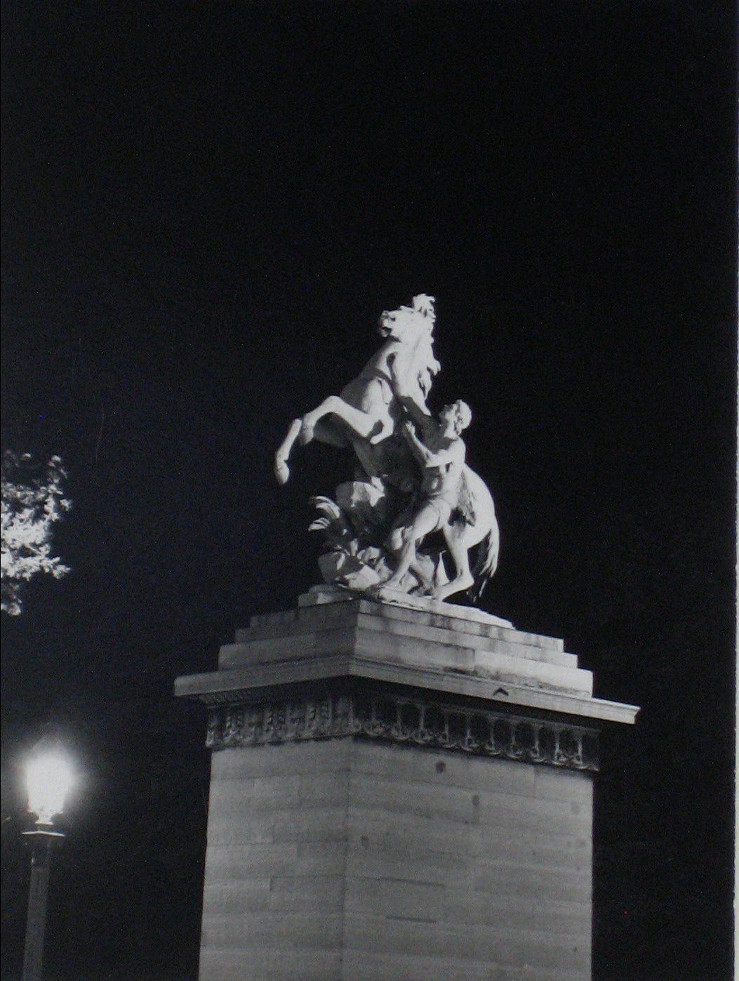 Marly Horse with Boy Scuplture <br>1960's Photograph <br><br>#12239
