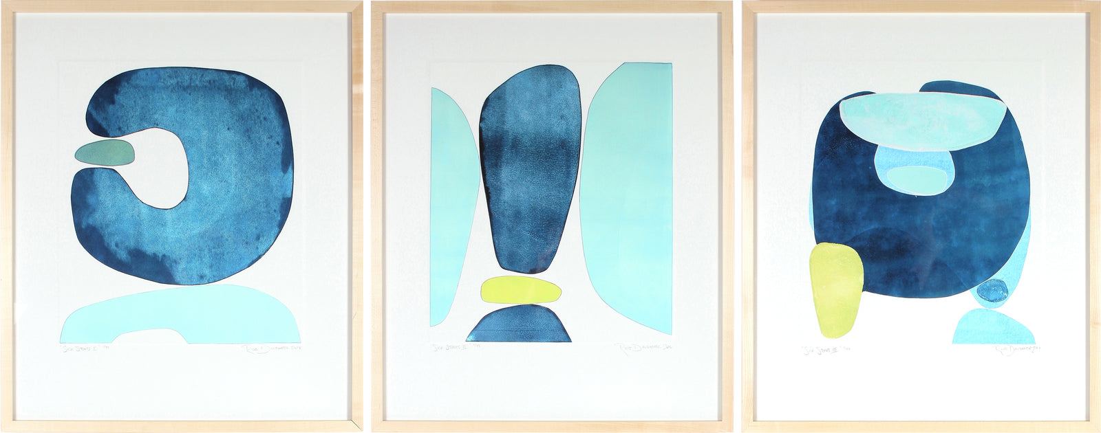 <i>Sea Stones I, II & III</i> <br>Set of Three Limited Edition Archival Prints <br><br>ART-08092