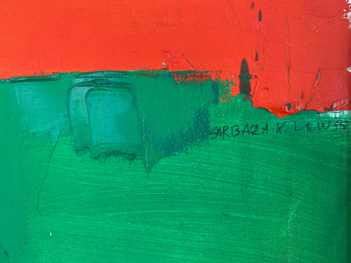 <i>Green and Red with Yellow and Blue</i> <br>Mid Century Oil <br><br>#Z0003