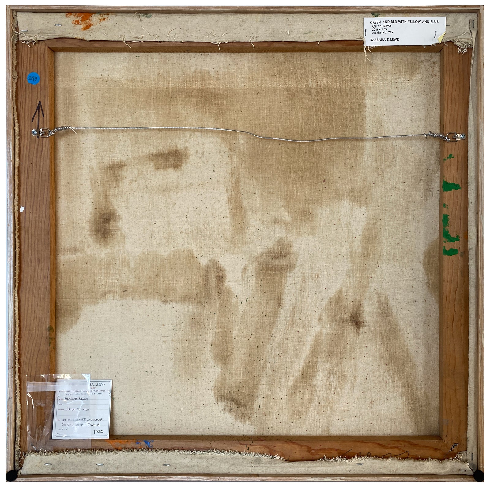 <i>Green and Red with Yellow and Blue</i> <br>Mid Century Oil <br><br>#Z0003