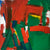<i>Green and Red with Yellow and Blue</i> <br>Mid Century Oil <br><br>#Z0003