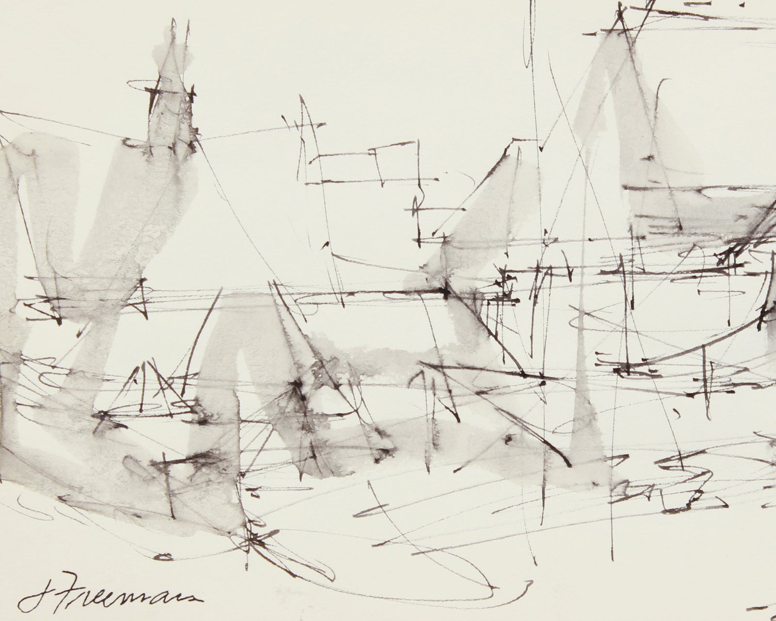 Frenetic Deconstructed Building<br>1976 Ink <br><br>#A8308