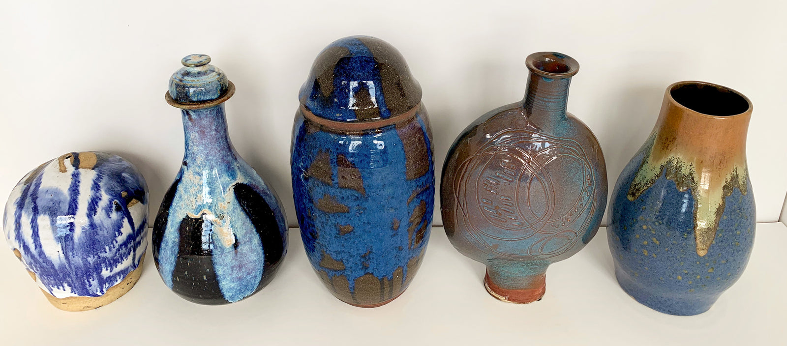 Collection of 20th Century Ceramics with Rich Blues <br><br>#1761