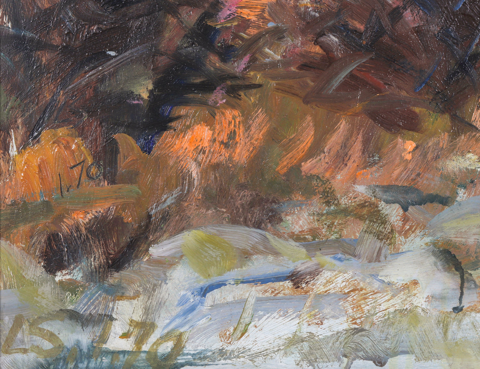 Winter Forest Scene <br>1970 Oil <br><br>#C0398